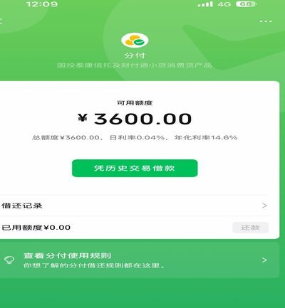 微信分付额度可以套出来吗